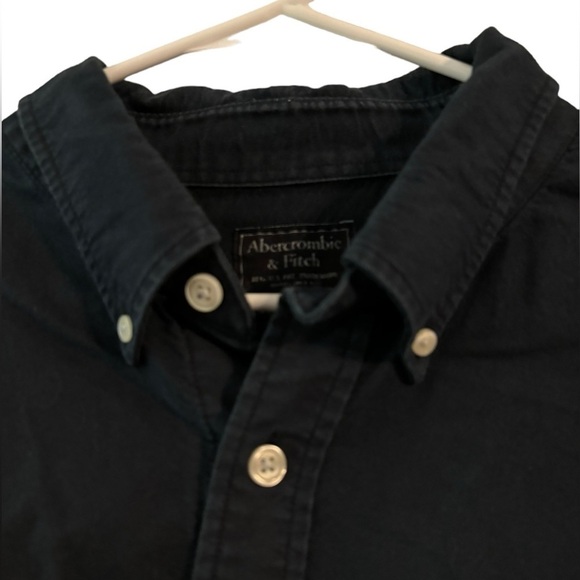 Abercrombie and Fitch Men's XXL, Dark Blue, Button Collar, Button Up Oxford EUC - Picture 7 of 13